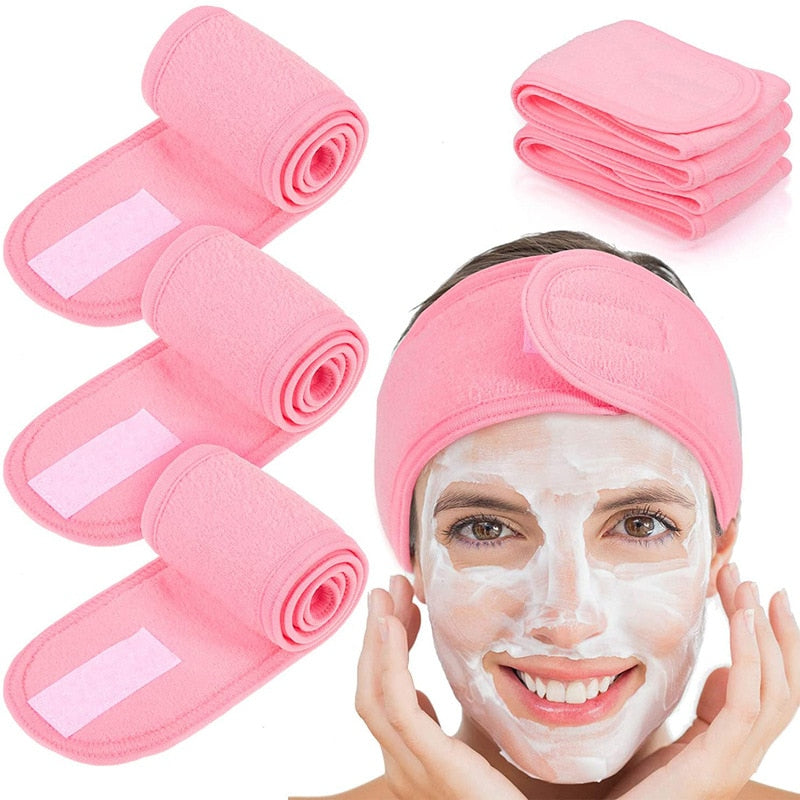 2 for 1 - Adjustable Facial Hair Band & Makeup Head Band Towel